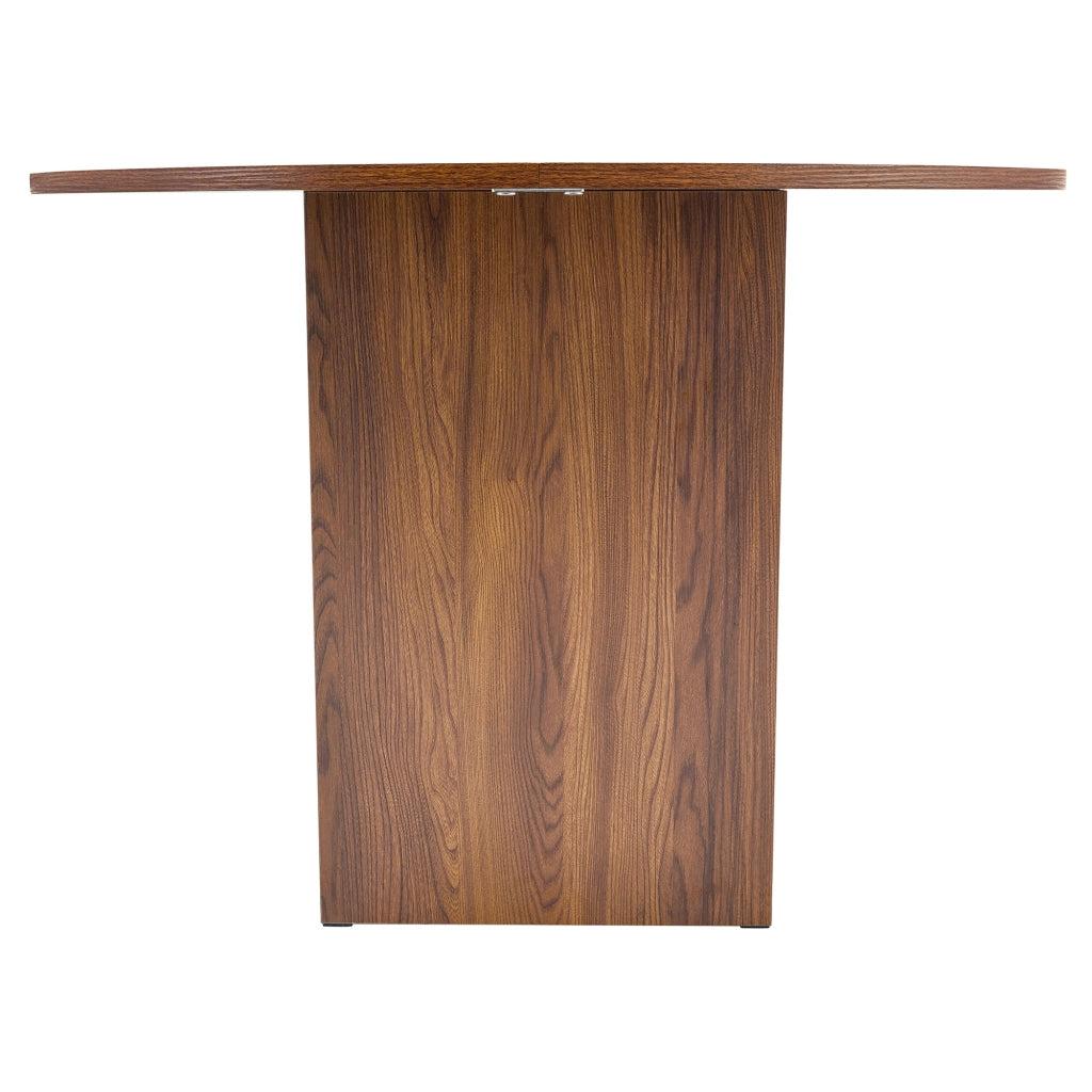 Tavolo da Pranzo Rotondo con Vano Contenitore ¨C MINIMAL ¨C Noce, 100cm, 4-6 Persone