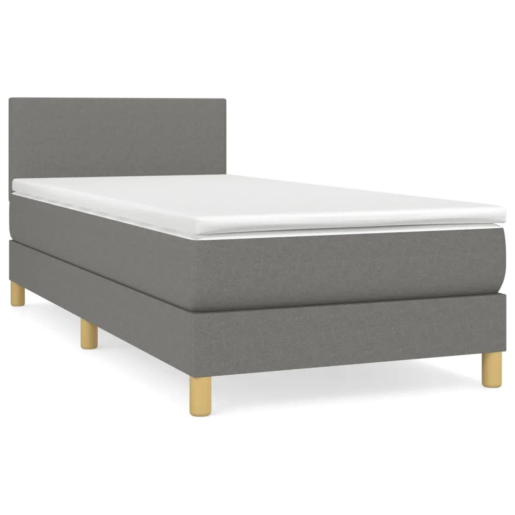Giroletto a Molle con Materasso Grigio Scuro 90x190 cm Tessuto 3140418