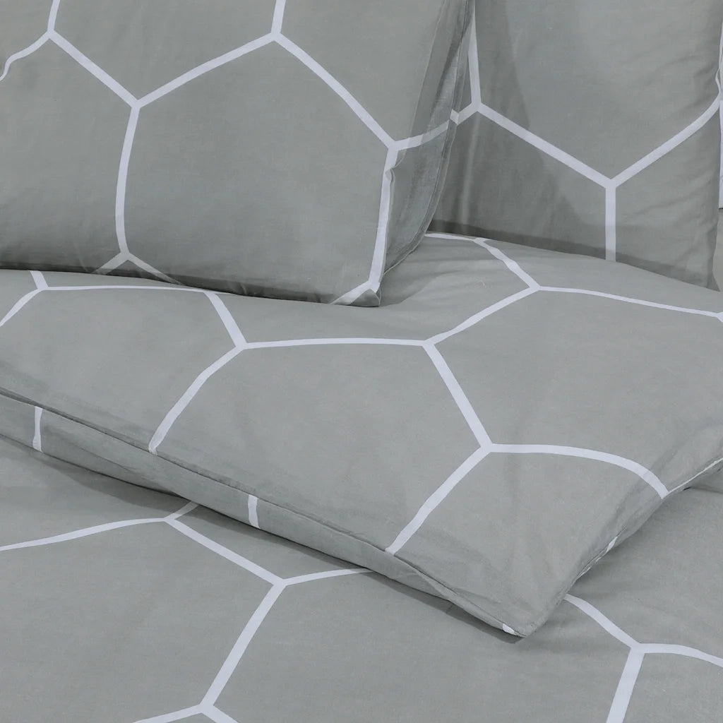Set Copripiumino Grigio 155x220 cm in Cotone CFW9407433