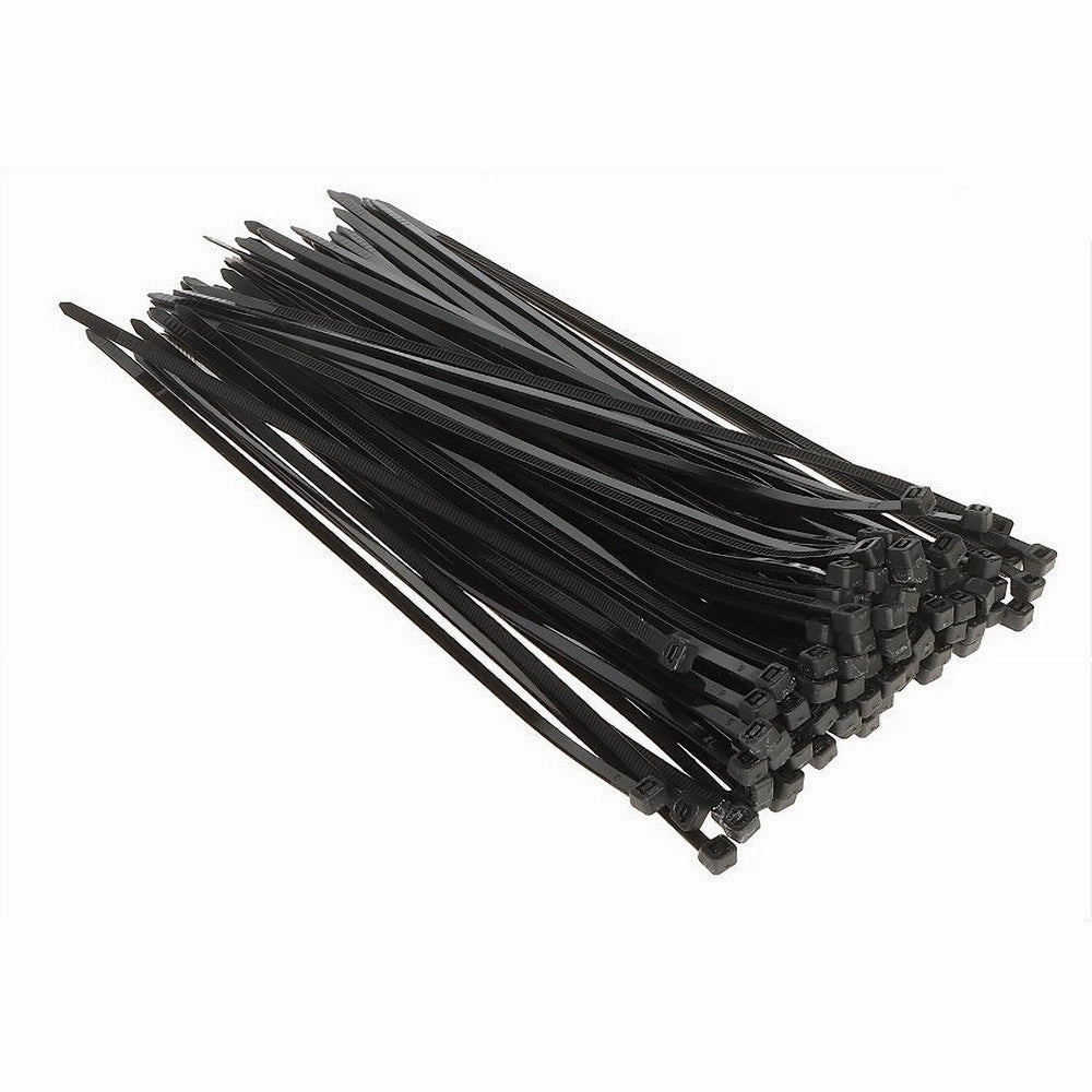 Trade Shop - Set 100 Pz Fascette Serracavo Autobloccanti In Nylon Nero 4.8mm X 200mm 48-200-n -