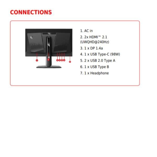 Msi mpg 341cqpx qd-oled monitor pc 86,4 cm (34") 3440 x 1440 pixel ultrawide quad hd nero - 9S6-3DD04T-013