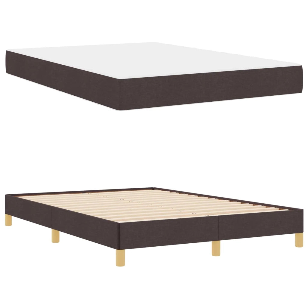 Letto a molle con materasso Marrone Scuro 140 x 190 cm Tessuto 3398566