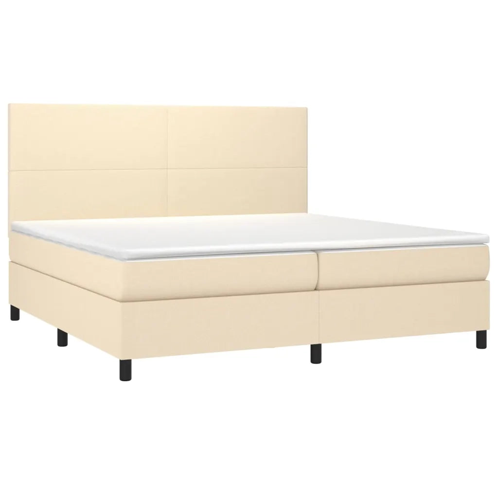 Giroletto a Molle con Materasso Crema 200x200 cm in Tessuto 3141646
