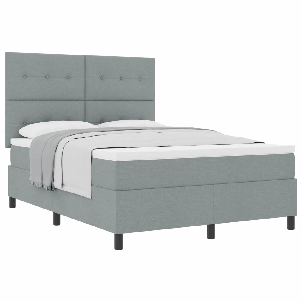 Letto a molle con materasso Grigio chiaro 140 x 190 cm Tessuto 3339385
