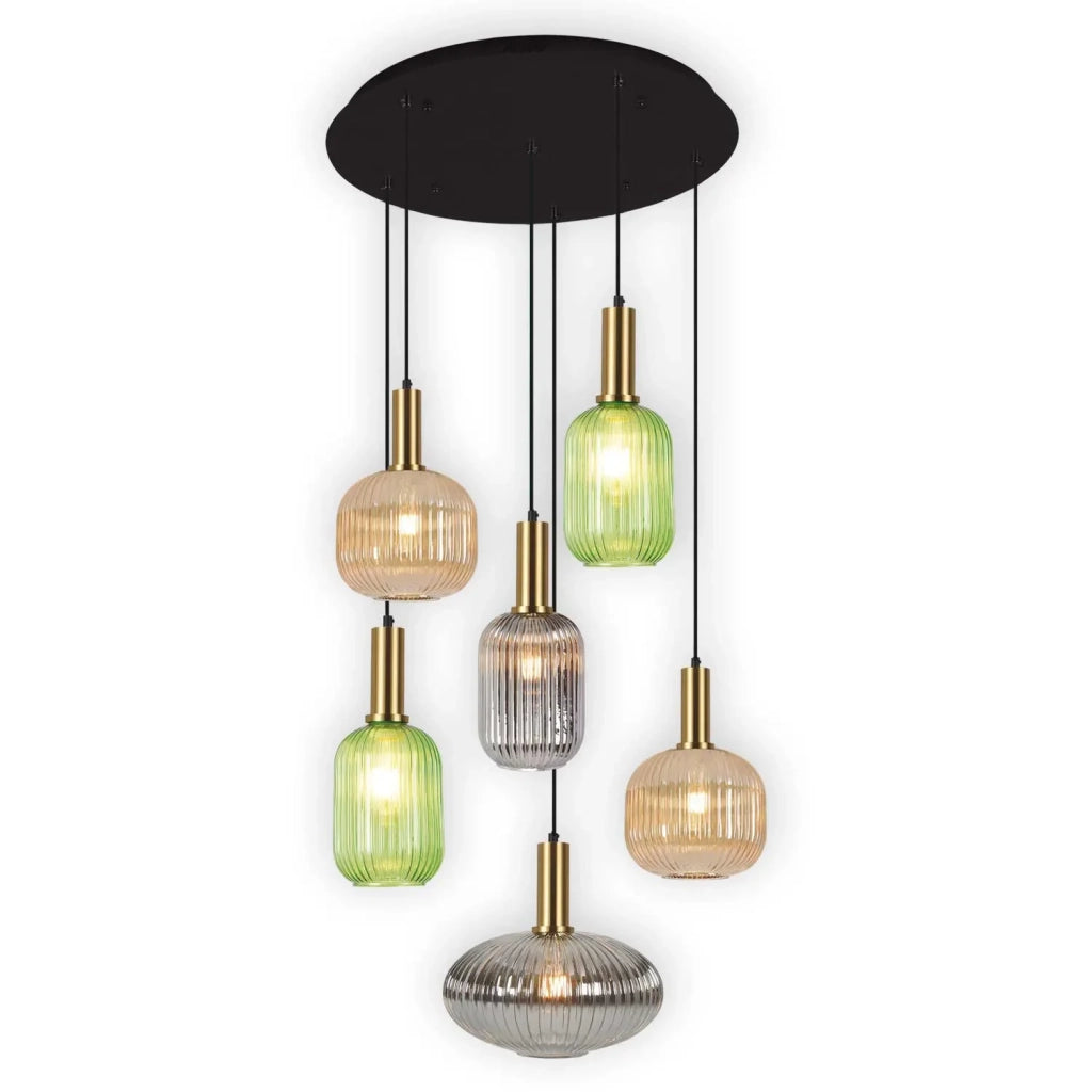 LÚZETE - LÁMPARA DE TECHO 6 LUCES TULIPAS COMBINADAS Ø70 E27 SHELBY