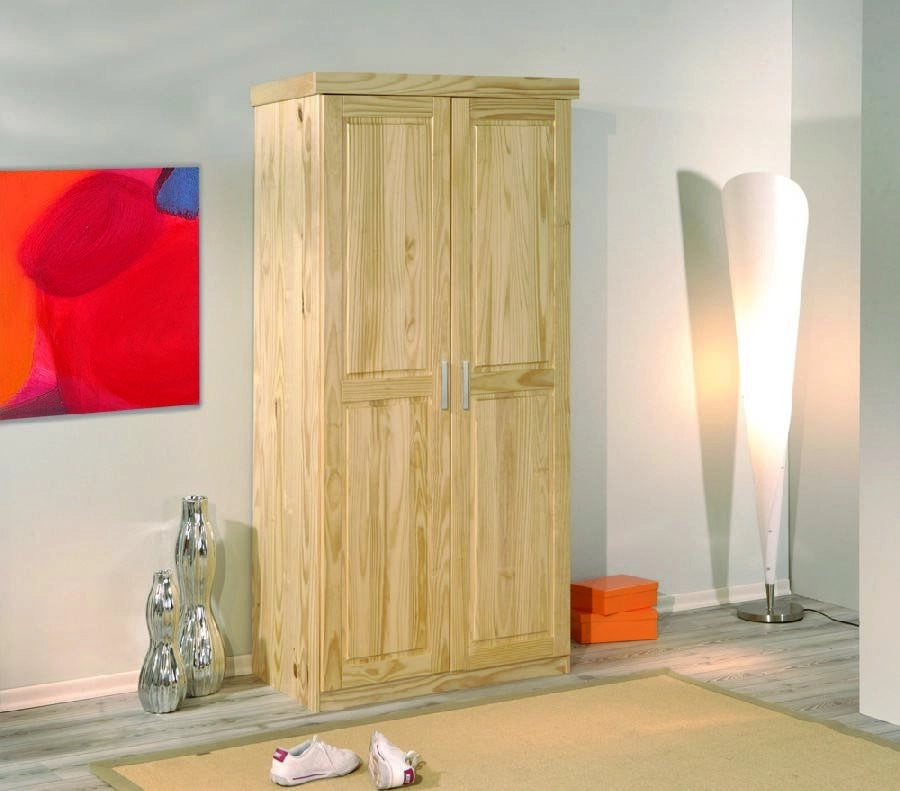 Terzorio, Armadio Multiuso 2 Ante Appendiabiti, 95x190h cm Marrone Rovere