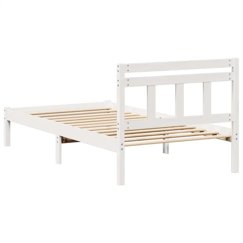 Struttura del letto Bianco 90 x 200 cm Pino massello 872348
