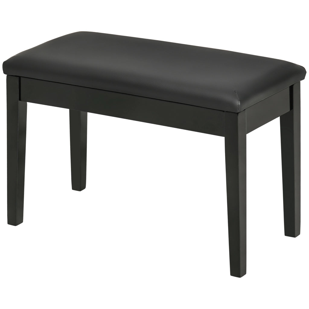 Panca per Pianoforte ¨C Xylo ¨C Seduta Imbottita Rivestimento Sintetico Legno Massello Nero 75x35x49