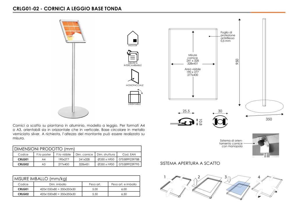 Porta Comunicazioni LEGGIO con Cornice A3