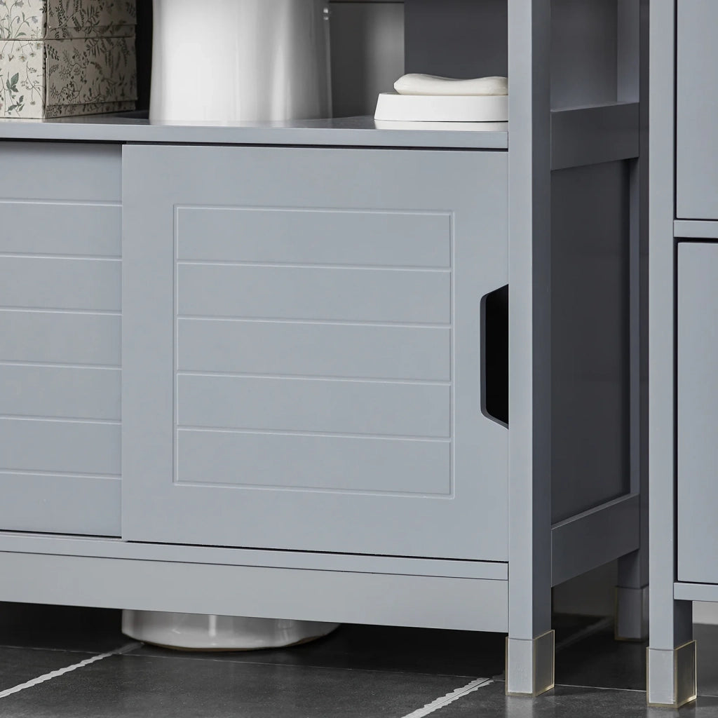 Mobile Sottolavabo Per Bagno Con Poggiapiedi FRG128-II-SG SoBuy