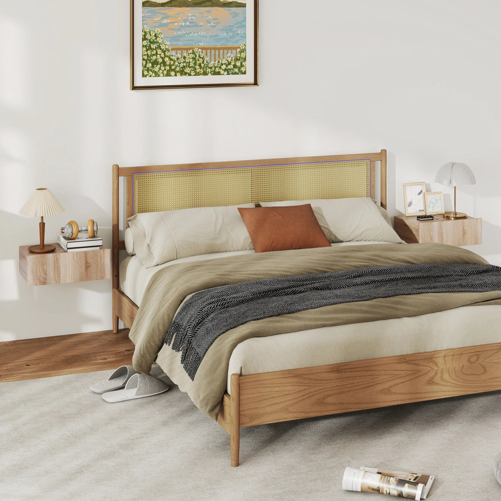 Comodino da Parete Sospeso ¨C Xylo ¨C 2 Pezzi con Cassetto Rovere 40x30x15cm