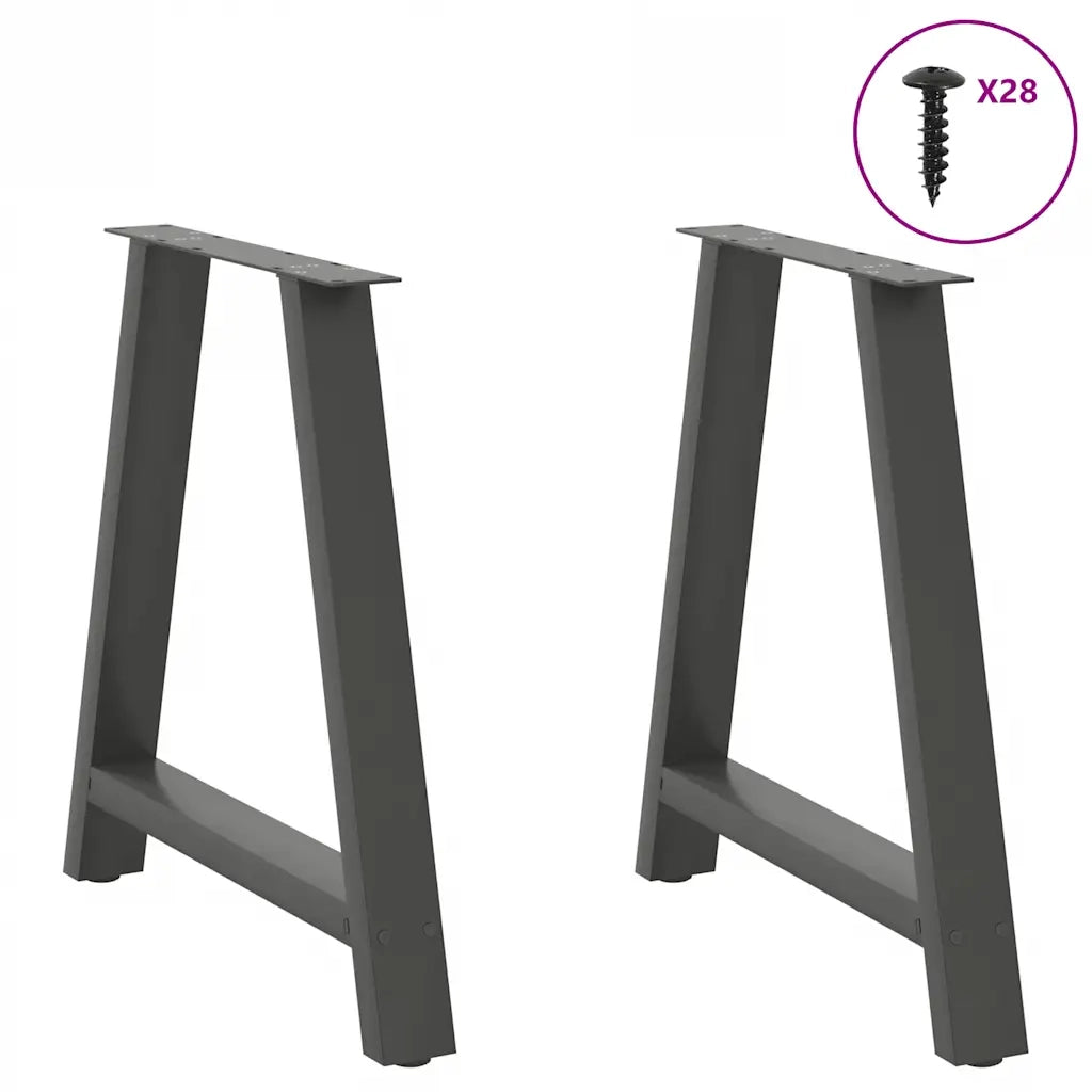 Gambe per tavolo da pranzo a forma di A 2 pz Antracite 80x(72-73) cm Acciaio 4012858