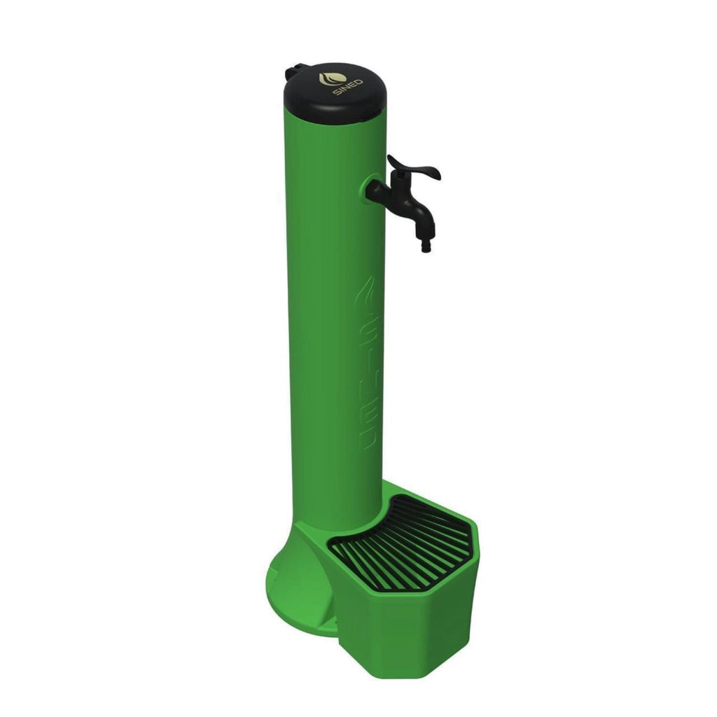 Sined Kit Tritone Fontana Per Esterno e Secchiello Da 5 Litri In Polietilene Verde Realizzato In Polietilene Hd