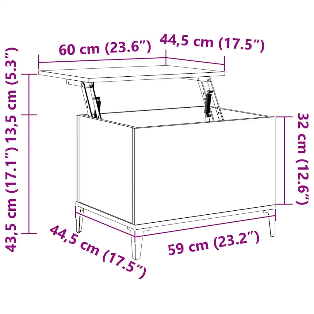 Tavolino Salotto Grigio Sonoma 60x44,5x45 cm Legno Multistrato 819578