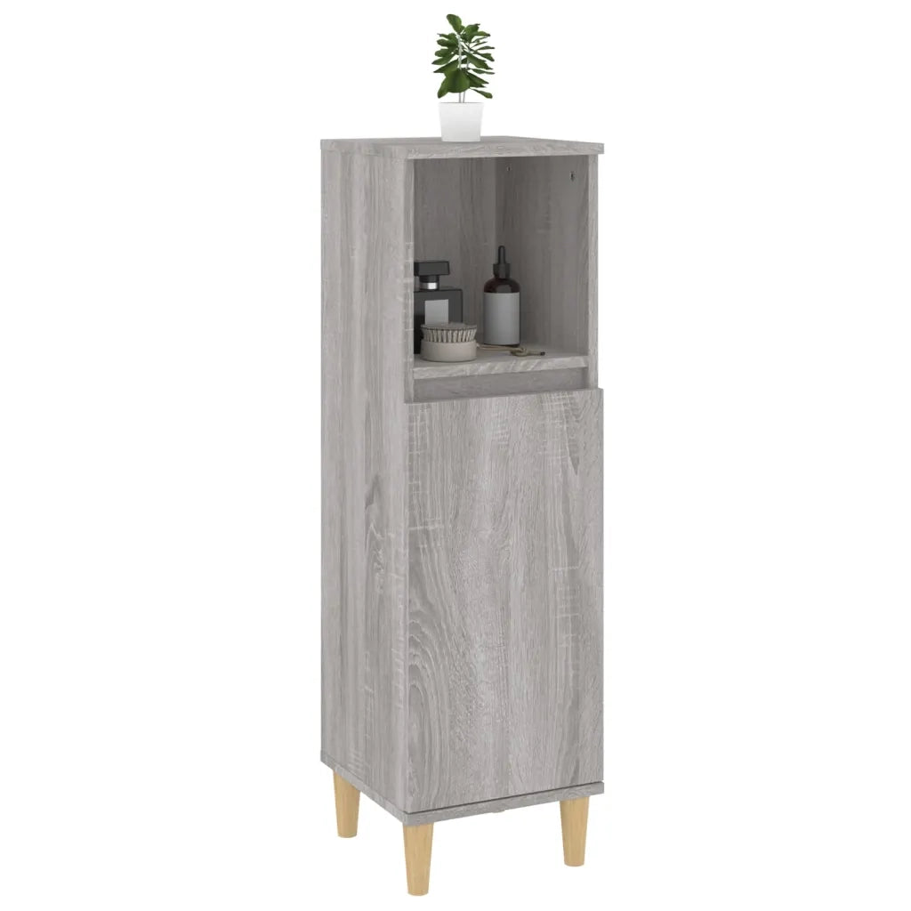Armadietto Bagno | Armadio da bagno Grigio Sonoma 30x30x100cm in Legno Multistrato