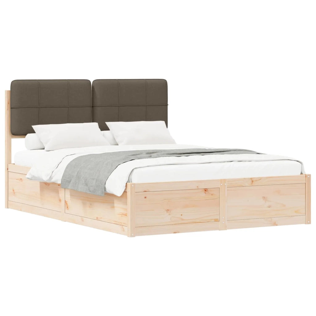 Letto con Testiera Rivestita Talpa 135 x 190 cm Pino massello 3398207