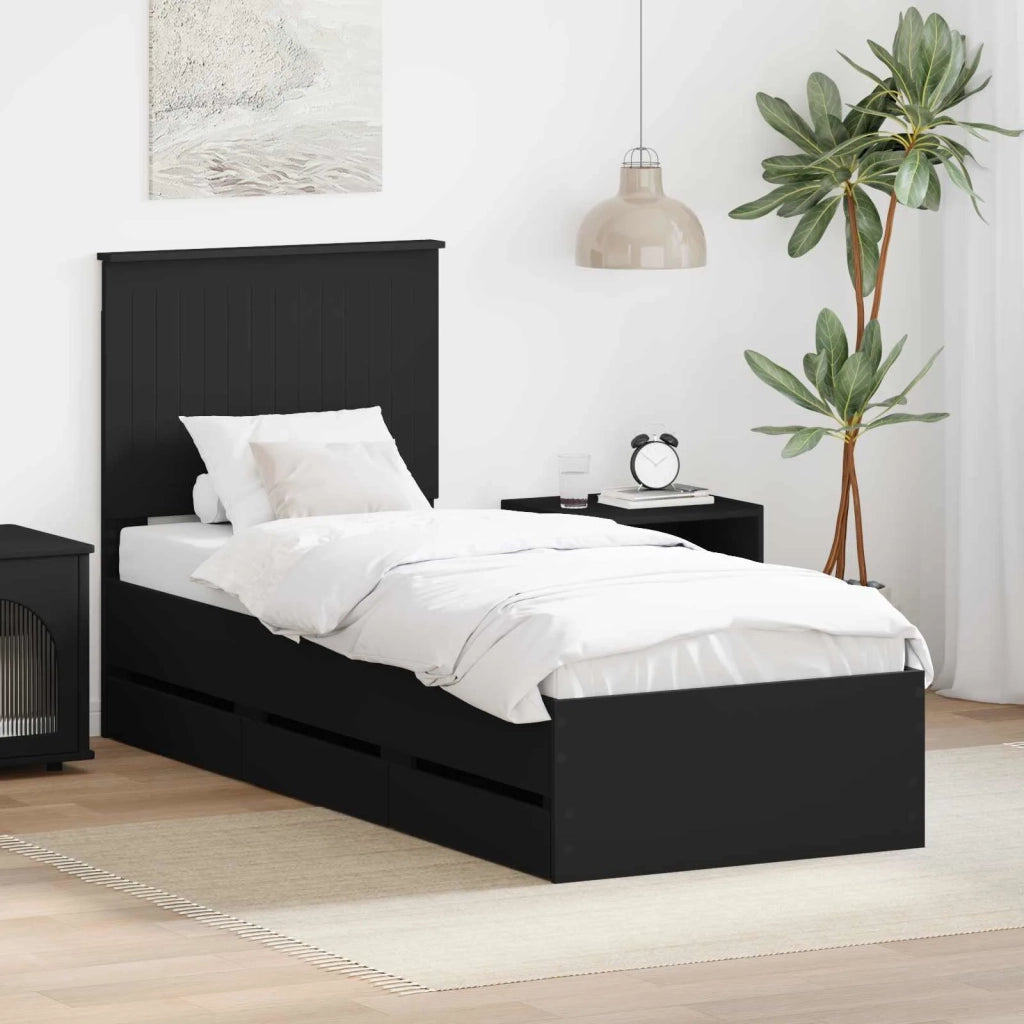 Struttura del letto Nero 90 x 200 cm Legno Ingegnerizzato 3411153