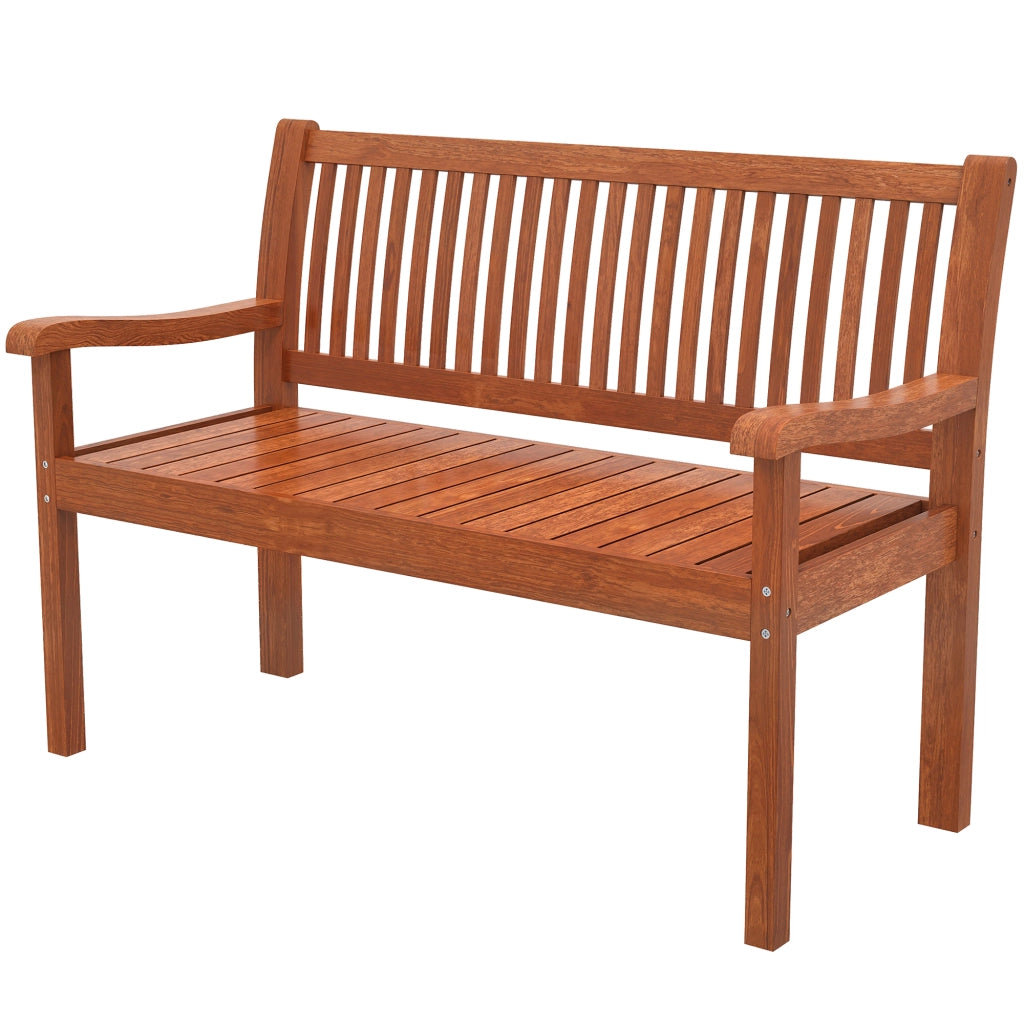 Panchina da Giardino in Legno 2 Posti ¨C zephmum ¨C Marrone Chiaro 125x62x90 cm