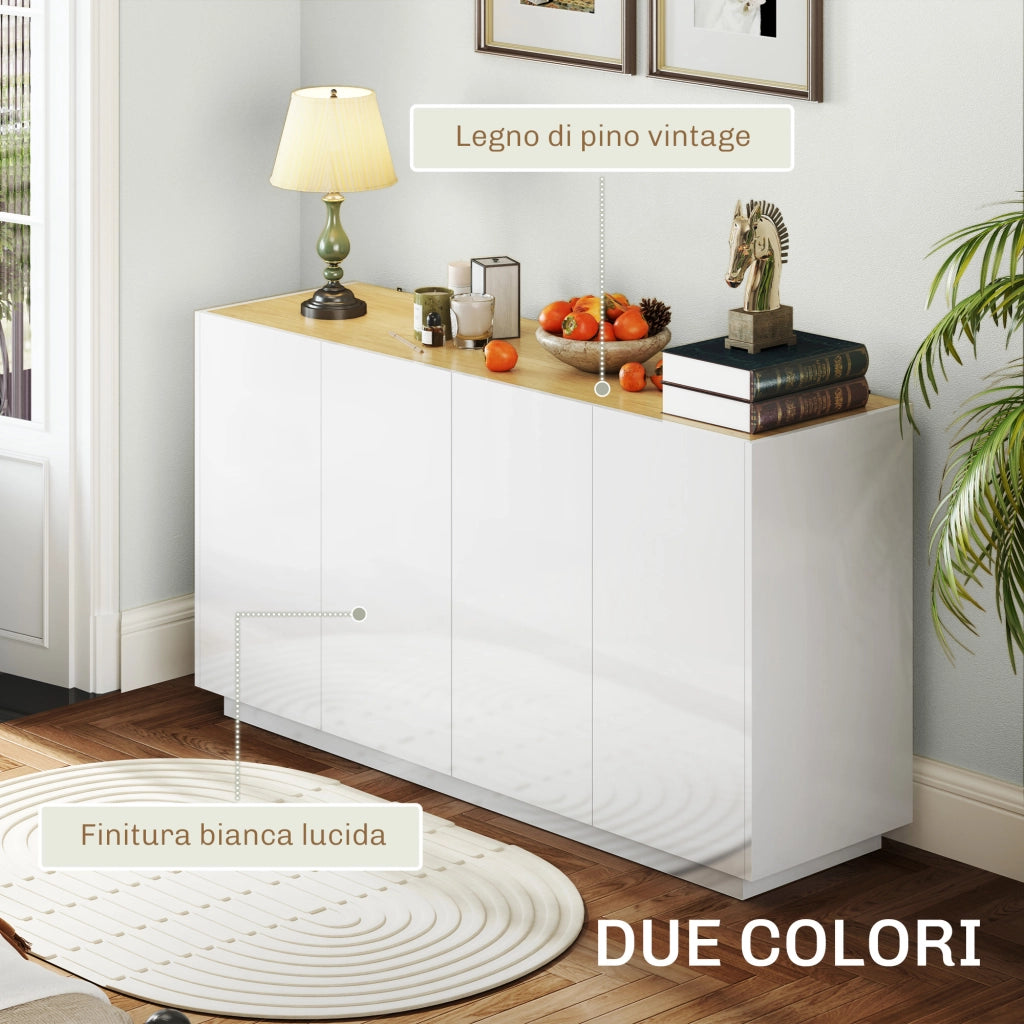 Credenza ¨C zephmum ¨C Bianco Lucido 140x40x75