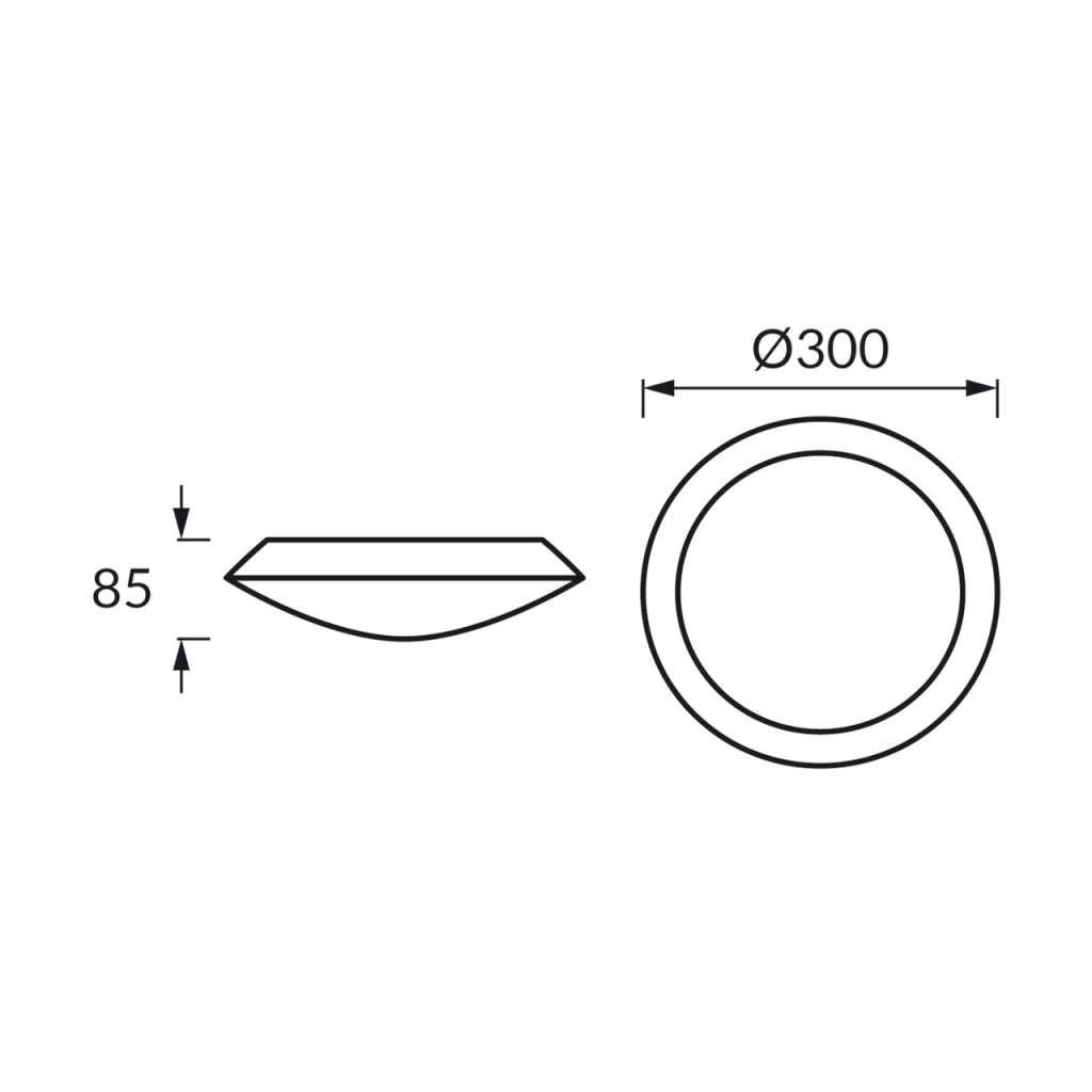 Plafoniera stagna tonda bianca 30cm 2xE27 IP65 Struhm