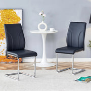 Set 2 sedie da pranzo - Xylo - PU nero gambe argento