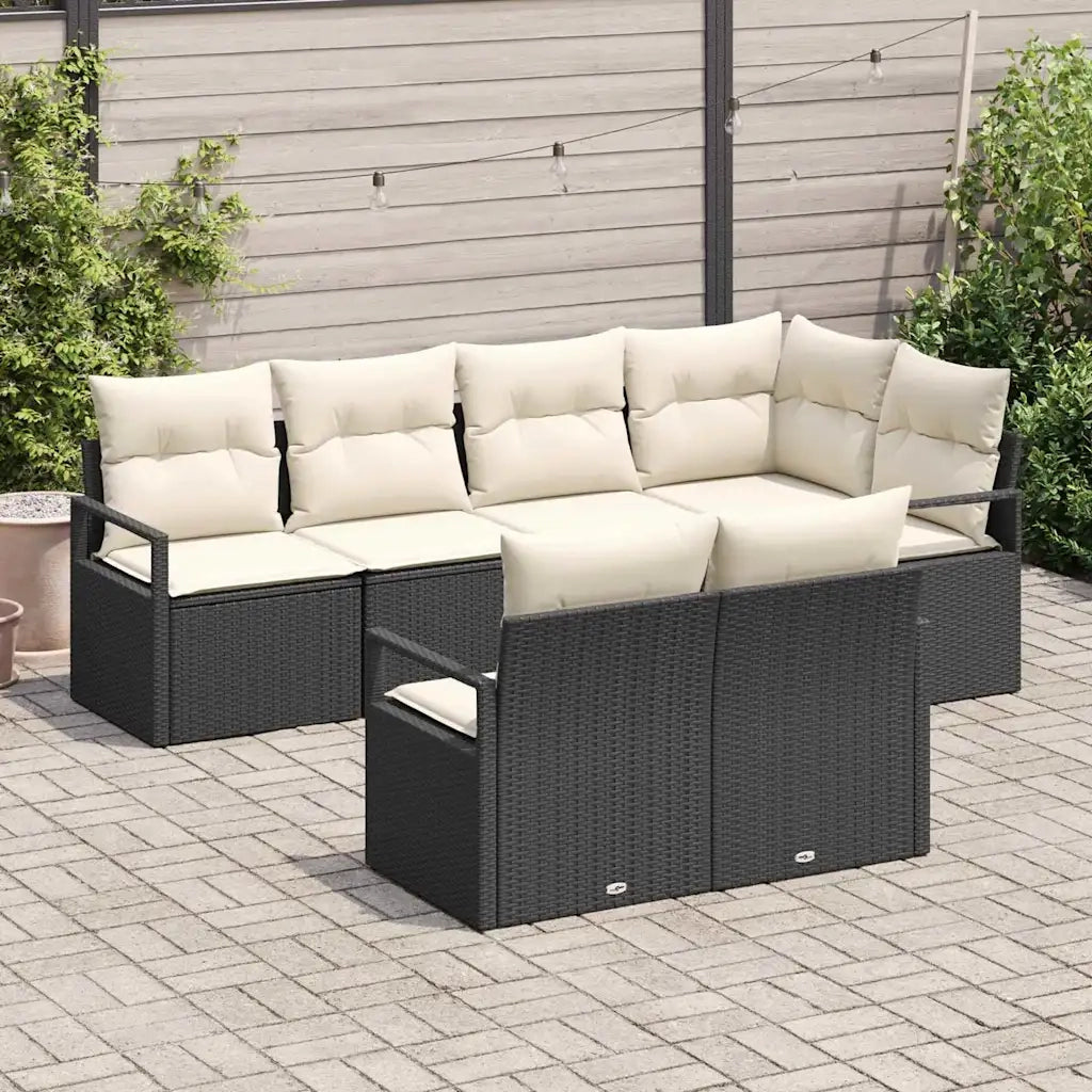 Set di divani 7 pcs Nero polyrattan 3346417