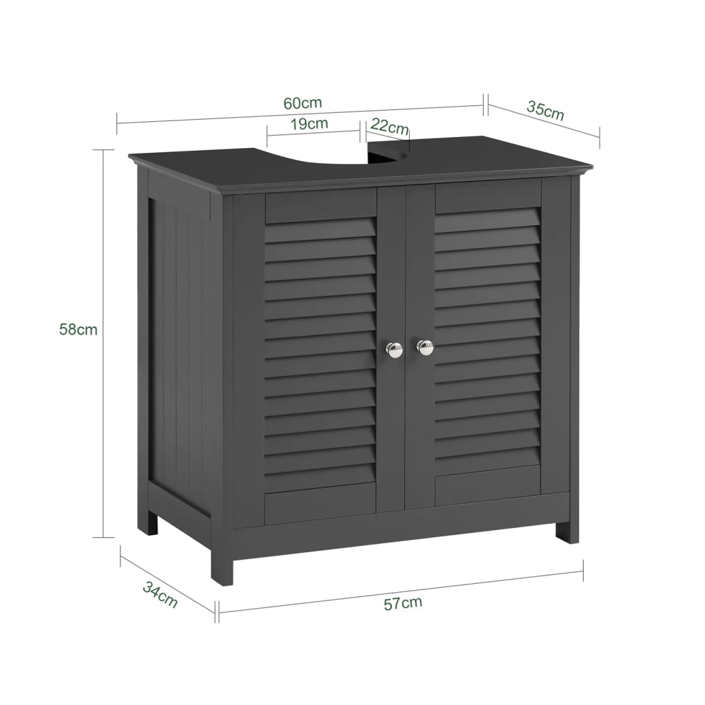 Mobiletto Bagno Cassettiera Bagno Armadietto Bagno Mobile Sottolavabo per Bagno Grigio FRG237-II-DG SoBuy
