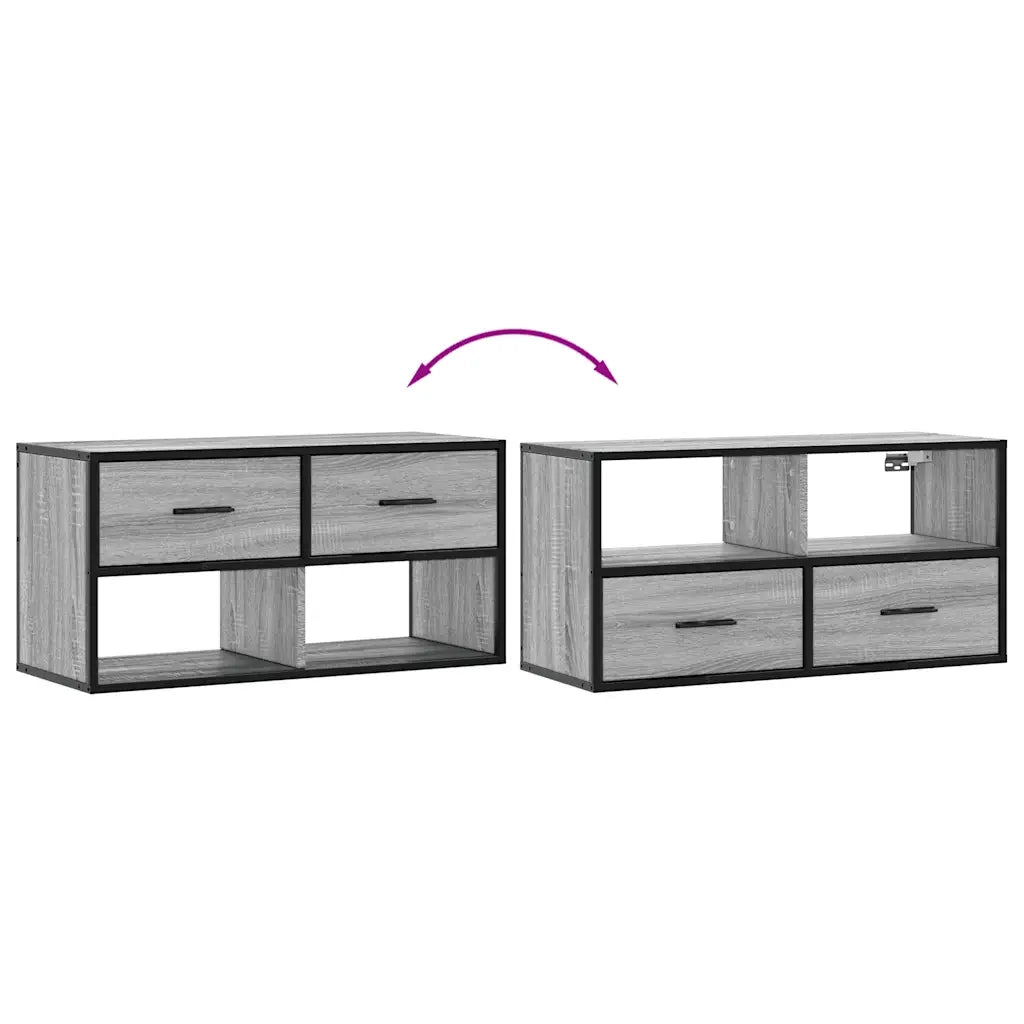 Mobile TV-Credenza TV-Console TV Grigio Sonoma 80x31x39,5 cm Legno Multistrato Metallo 274492