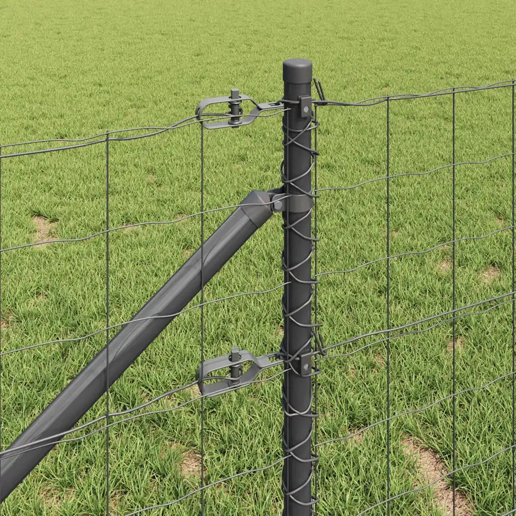 Recinzione con pali. Grigio 0.6 x 10 m Acciaio