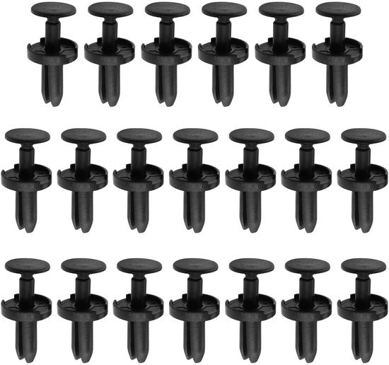 Clip di retenzione del paraurti 20 pezzi - tipo spinta - plastica - 16 x 20 x 8 mm - compatibile con Chrysler/Dodge - nero - clip interno