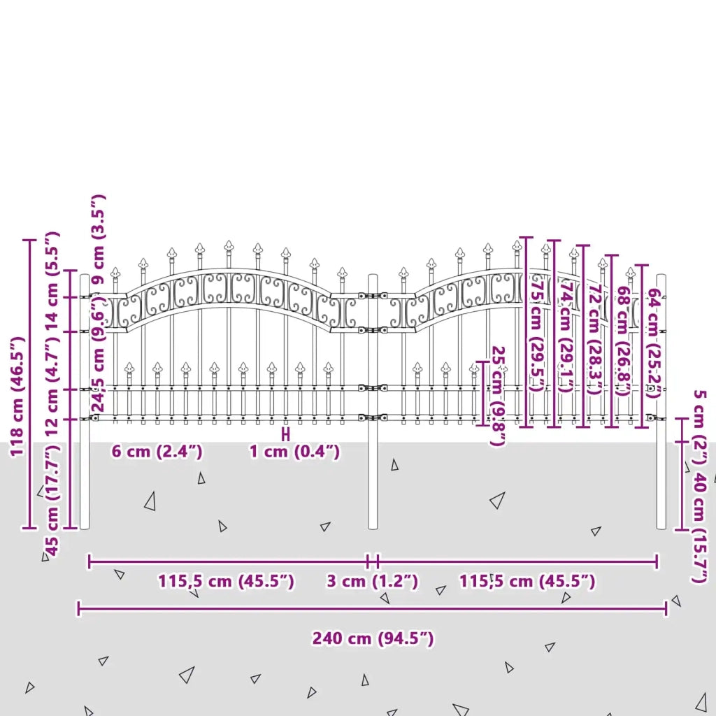 Recinzione per Giardino | Recinzione da cortile KAMPEN Grigio