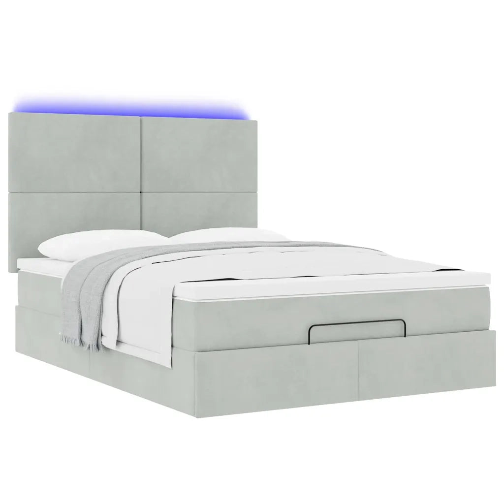 Struttura Letto Pouf con Materassi 140x200 cm in Velluto 3314252