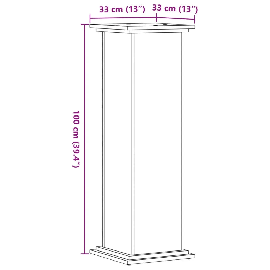 Supporto per piante | Sostegno per piante Rovere Sonoma 33x33x100cm Legno Multistrato