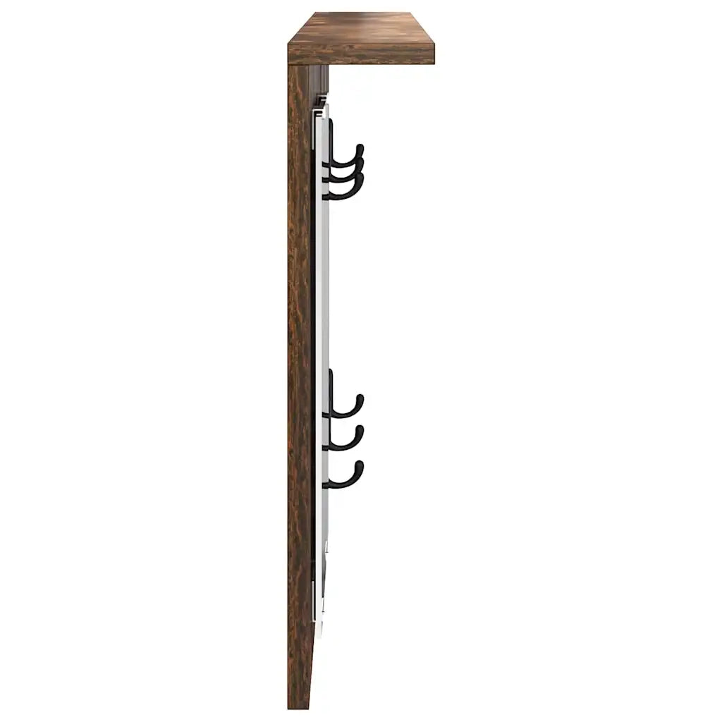 Appendiabiti a muro con lo scaffale Rovere fumo 85 x 10 x 45 cm 874487