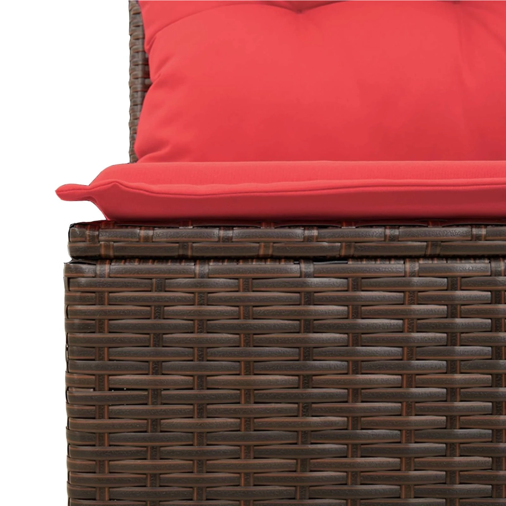 Set Divano da Giardino 7 pcs Marrone e Rosso polyrattan 3354753