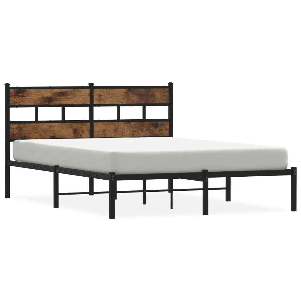 Giroletto senza Materasso in Metallo-Struttura Letto Rovere Fumo 140x200 cm 741880