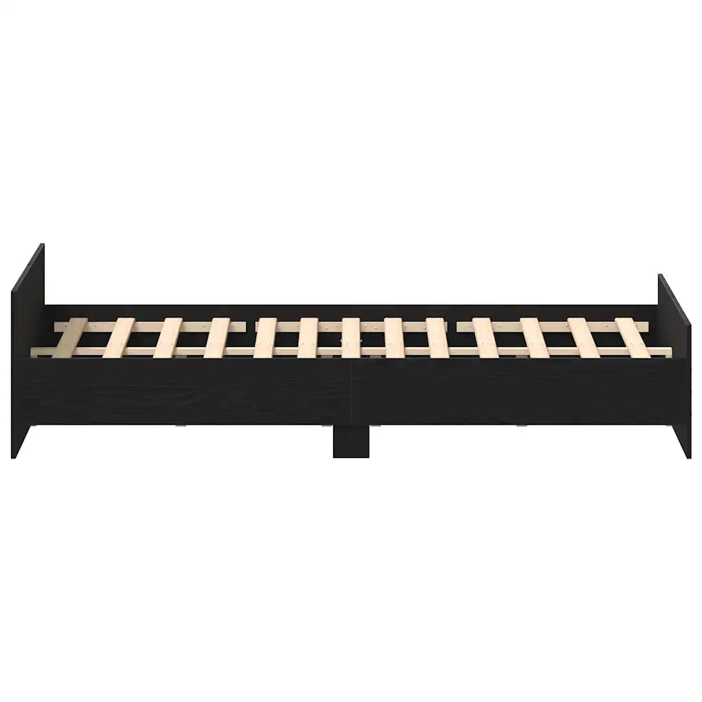 Letto matrimoniale | Letto per adulti | Struttura letto senza materasso in rovere nero 180x200 cm in legno composito