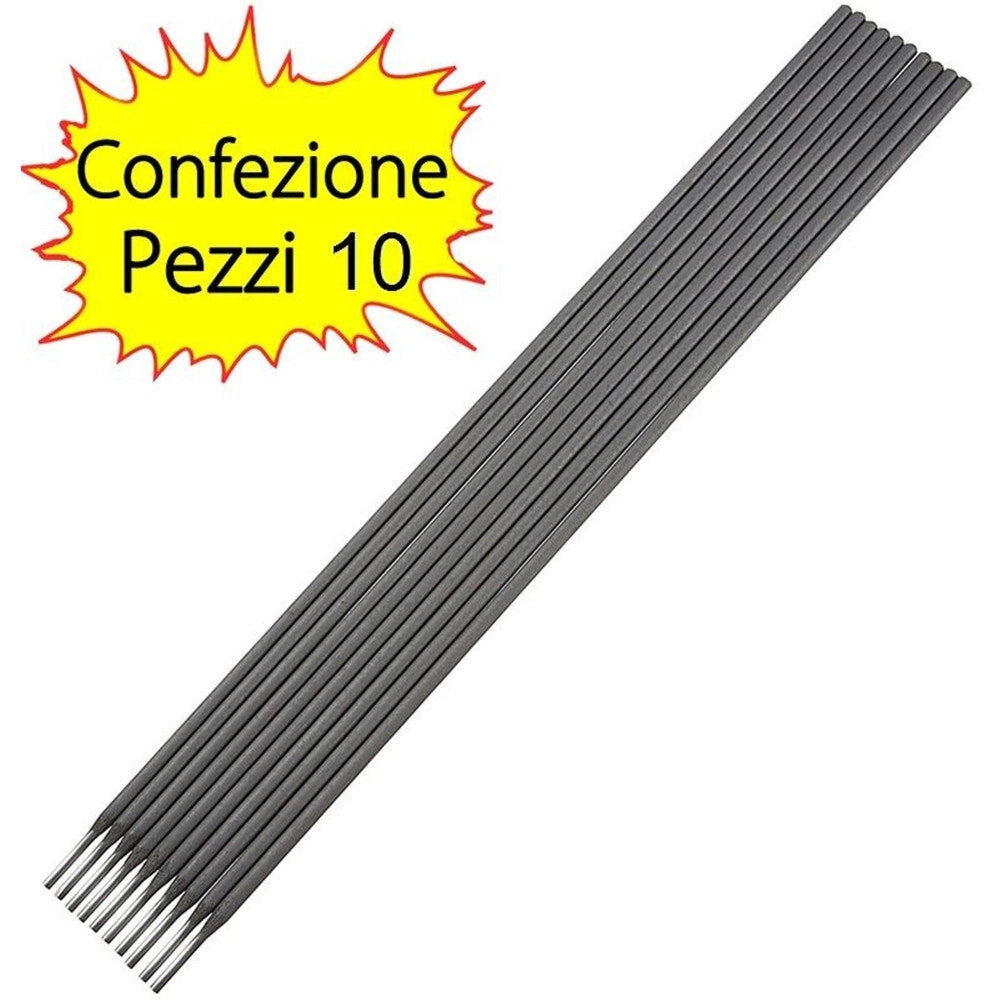 Trade Shop - Set 10 Pezzi Elettrodi Saldatura Acciaio Inossidabile Inox 2.5x300mm Saldare -