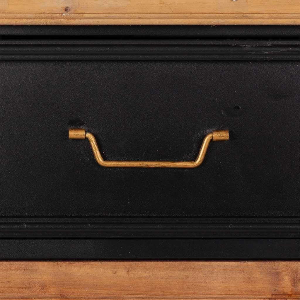 Mobile da ingresso in legno e metallo nero 80x34x90h