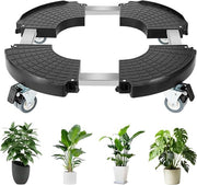 Rollator per piante adattabile 40-48cm con ruote girevoli 360° - Massimo carico 300KG - per uso interno ed esterno - resistente alle intemperie/ tavola di rotolamento nera