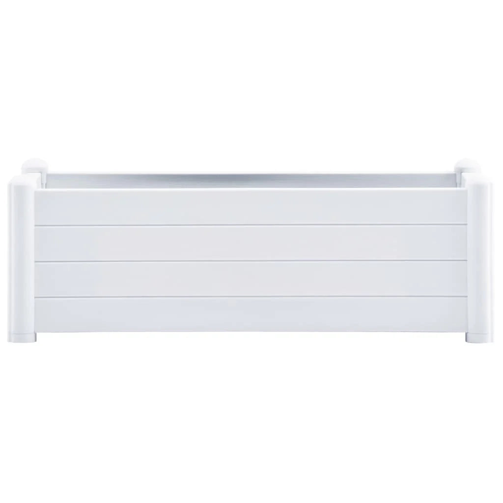 Fioriera rialzata per piante e fiori giardino PP 100 x 43 x 35 cm bianco 02_0001224