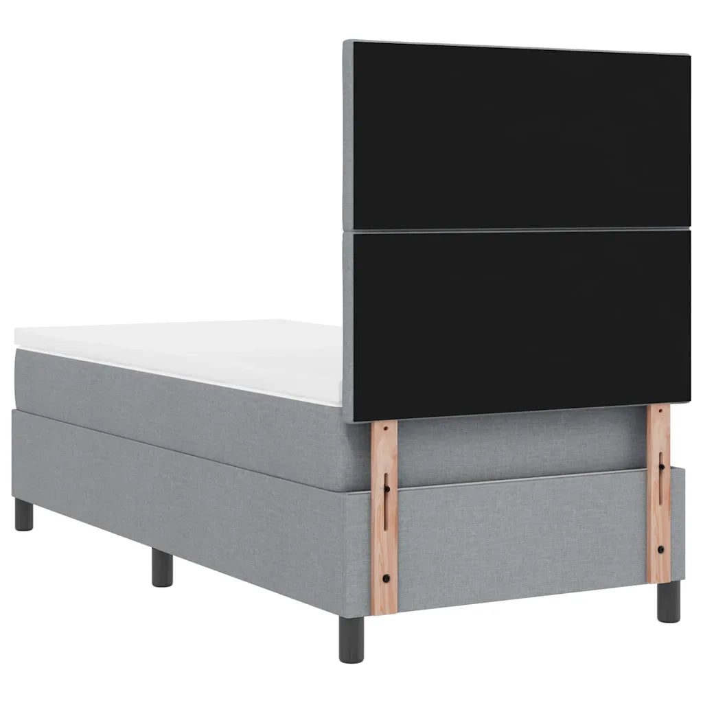 Letto a molle con materasso Grigio chiaro 100 x 200 cm Tessuto 3339441