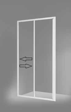Box doccia acrilico - 2 lati, fisso piu' scorrevole - Misura: 90 x 130 x h185
