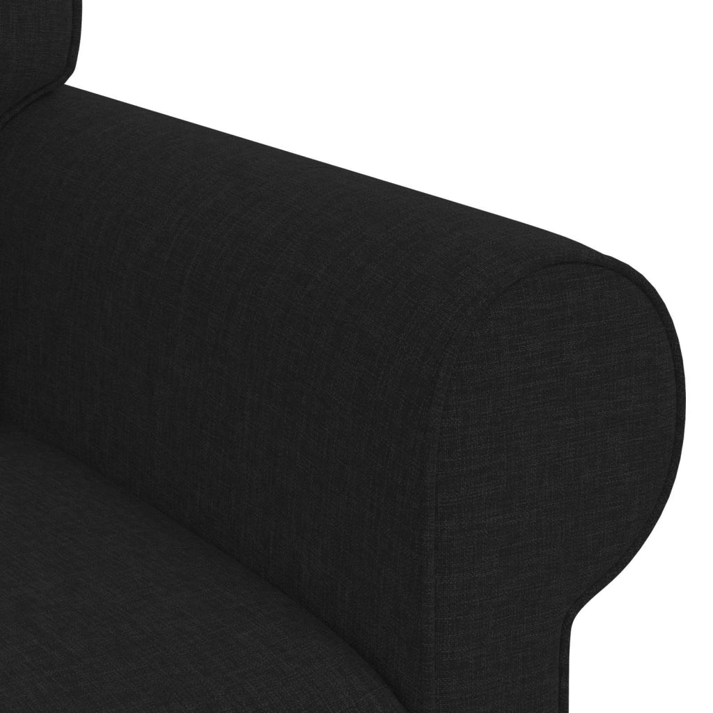 Divano 2 pcs Nero 155 x 82 x 80 cm Tessuto