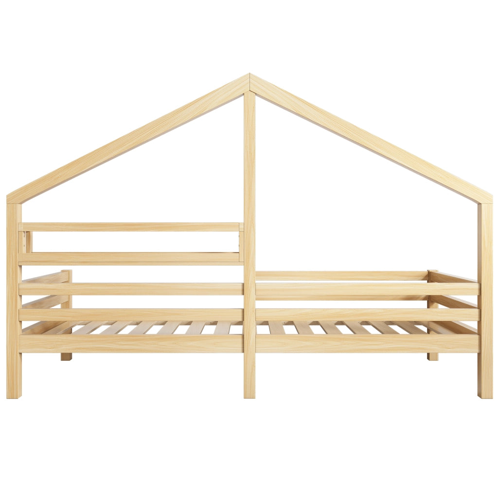 Letto Casetta Bambini con Ripiano 90x200 ¨C MINIMAL ¨C Legno Naturale