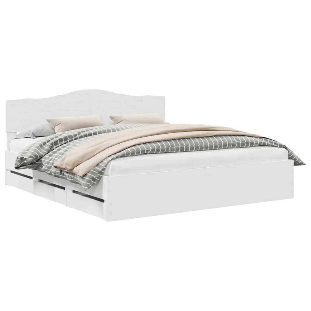 Struttura del letto-Giroletto-Rete del Letto Bianco 180 x 200 cm Legno Ingegnerizzato 949479