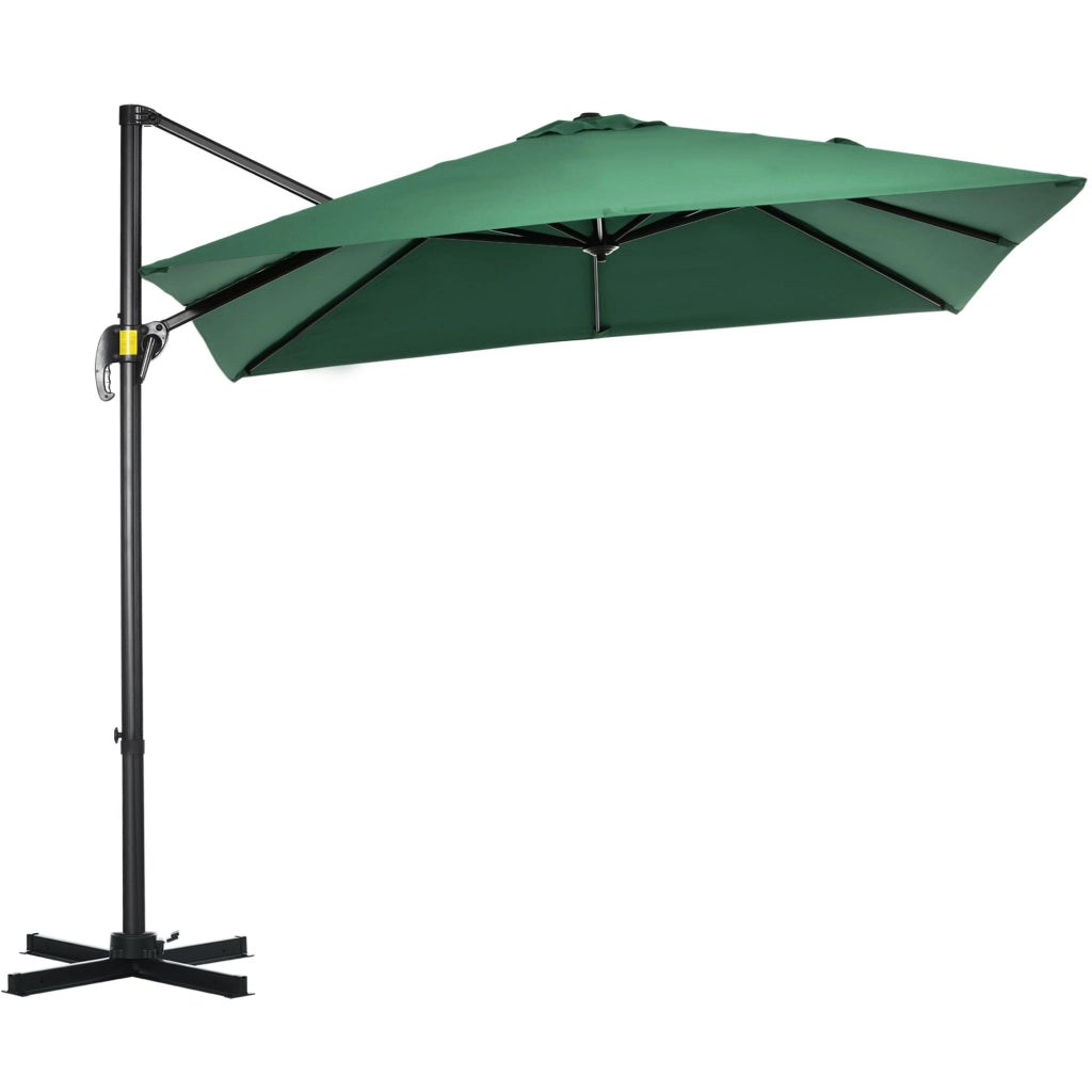 Ombrellone da Giardino con Manovella ¨C Xylo ¨C 2.5x2.5m Verde Rotazione 360¡ã Parasole Regolabile