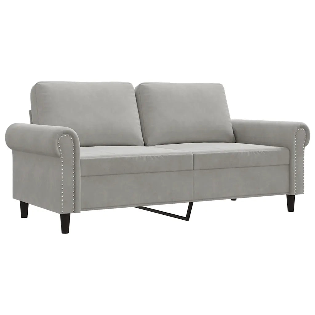 Divano a 2 Posti-Sofa 2 Posti Grigio Chiaro 140 cm in Velluto 189227