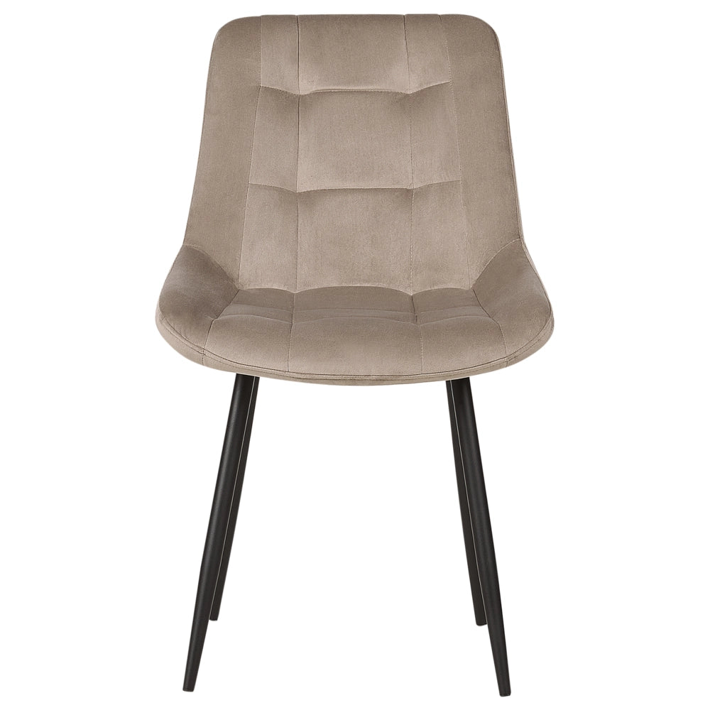 Set di 2 sedie da pranzo in velluto grigio gambe in acciaio Nero sedie moderne imbottite