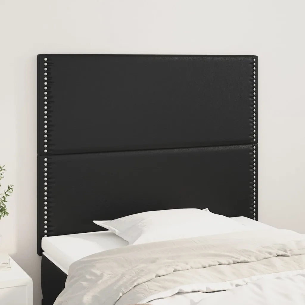Testiera | Testata Nera 100x5x118/128 cm in Similpelle
